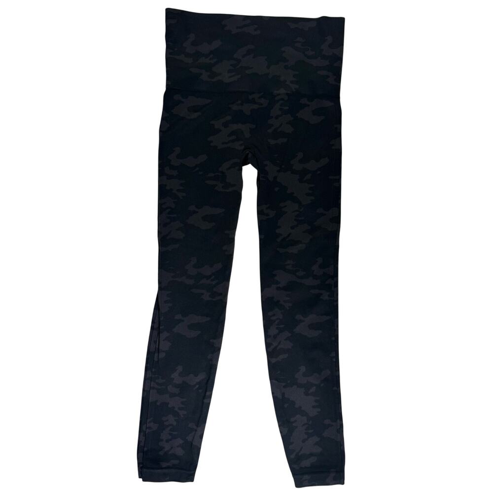 Spanx Women's Large Black Camo Leggings High Rise Shaping